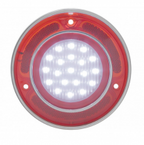 Lens Back Up Light / Lamp Led Red & Clear With Stainless Steel Rim Each-68-73