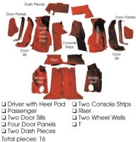 Carpet Set Complete Coupe Cut Pile Mass Back-90-91