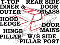 Weatherstrip Kit Coupe Body And T Top Usa-1 St Design Usa-11 Pieces-68