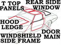 Weatherstrip Kit Coupe Body And T Top Usa-9 Piece-78-82