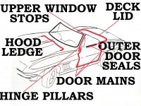 Weatherstrip Kit Convertible Body Usa-12 Pieces-64-67