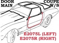 Weatherstrip Door Main Coupe Usa Left-69-77