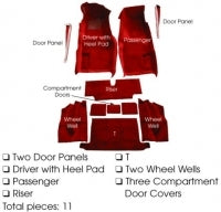 Carpet Set Complete Coupe-4 Speed Cut Pile With Pad-71-75