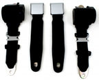 Seat Belt Conversion Assembly-3 Point Vertical Mount Chrome Lift Buckle Colors Pair-63-67