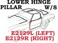 Weatherstrip Lower Hinge Pillar Coupe, T Top Or Convertible Usa Left-68-72