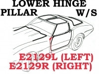 Weatherstrip Lower Hinge Pillar Coupe, T Top Or Convertible Usa Right-68-72