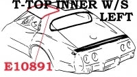 Weatherstrip T Top Inner Usa Left-68-69