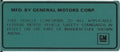 Decal Door Vehicle Certification Label-69-75