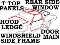 Weatherstrip Kit Coupe Body And T Top Usa-9 Piece-77L