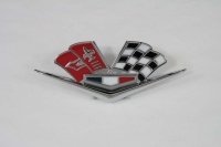 Emblem Set Front Side Fender-327 And 409-Gm Restoration With Fasteners Usa Pair-62-E63