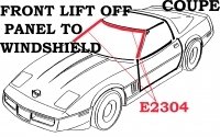 Weatherstrip Front Lift Off Panel To Windshield Coupe And Convertible Usa Each-84-96
