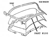 Molding Rear Window Lower Coupe Used-64-67