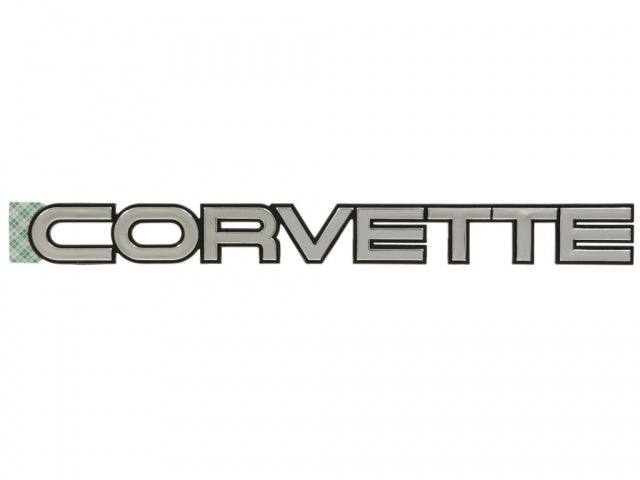 Emblem Rear Letter Unit Corvette Black Silver-84-90