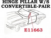 Weatherstrip Hinge Pillar Convertible Usa Pair-63-67