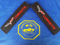 2Pcs/Set Universal Cotton Seat Belt Shoulder Pads Covers Emblems For Corvette