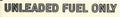 Decal Unleaded Fuel Silver Letters-78-80