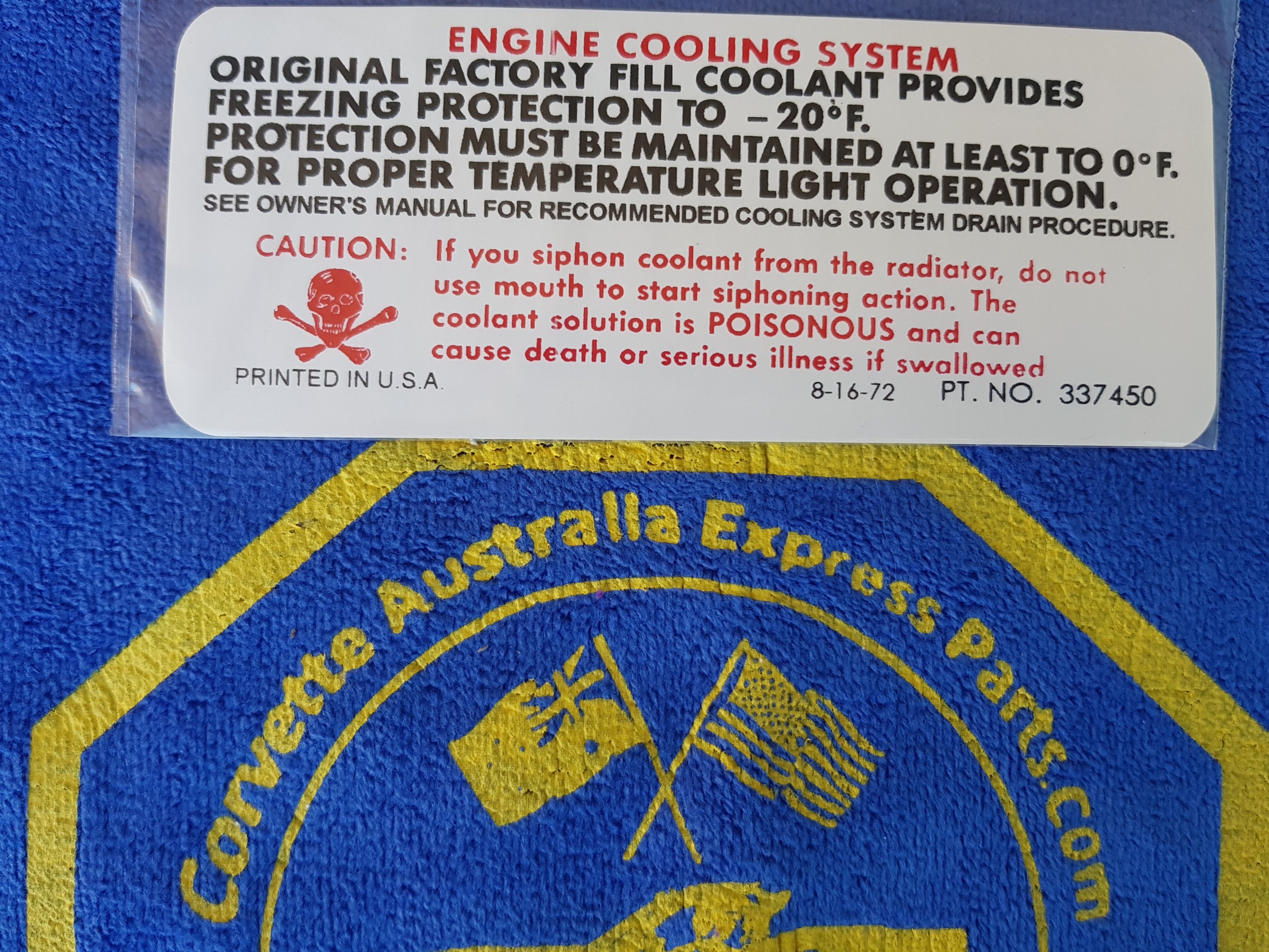 Decal Cooling System Warning-73