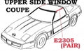 Weatherstrip Set Upper Side Window Coupe Usa Pair-84-96