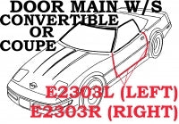 Weatherstrip Door Main Coupe Or Convertible Usa Left-84-89