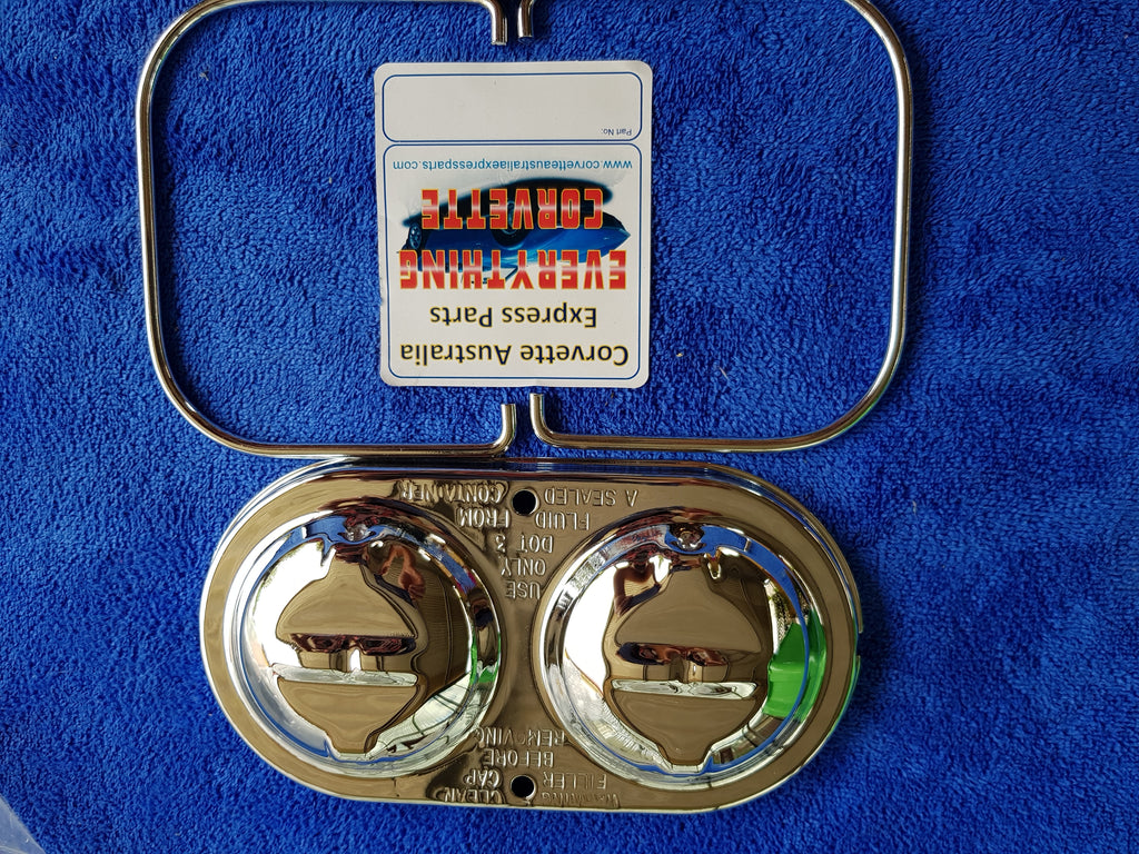 Cap Master Cylinder Chrome With Gasket And Chrome Bails Chrome-67-82