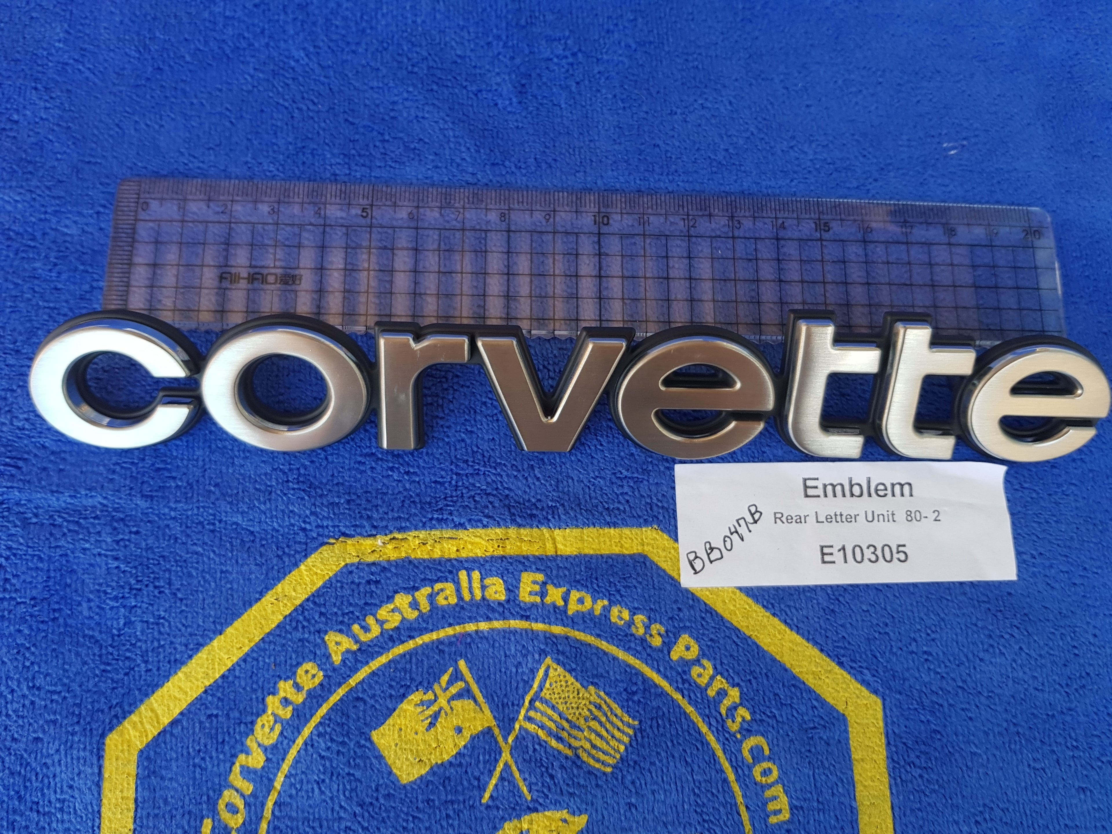 Emblem Rear Bumper Letter Unit Corvette-80-82