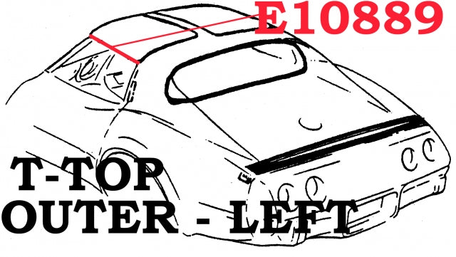 Weatherstrip T Top Outer Usa Left-68-69