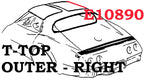 Weatherstrip T Top Outer Usa Right-68-69
