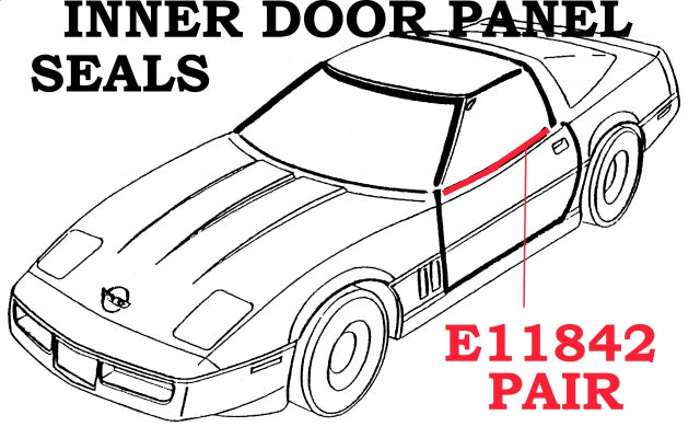 Seals Inner Door Panel Pair-84-89