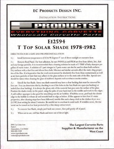 Shade Solar T Tops Pair-78-82