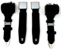 Seat Belt Conversion Assembly-3 Point Vertical Mount Chrome Lift Buckle Colors Pair-63-67