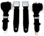 Seat Belt Conversion Assembly-3 Point Vertical Mount Chrome Lift Buckle Colors Pair-63-67