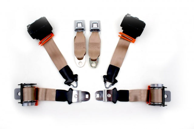 Seat Belt Assembly Economy Direct Fit Dual Retractor Starburst Buckle Colors Pr-72-73