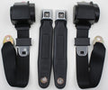Seat Belt Conversion Assembly-3 Point Single Retractor Starburst Buckle Colors Pair-68-74