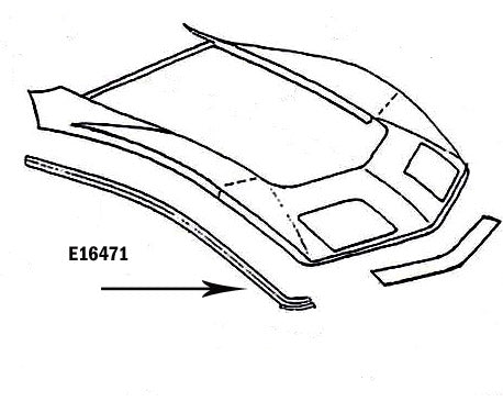 Bonding Strip Fender Front Upper Press Molded Black Right Hand-68-72