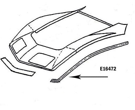 Bonding Strip Fender Front Upper Press Molded Black Left Hand-68-72