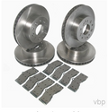 Rotor Set Brake Front & Rear Heavy Duty With Organic Pads-65-82
