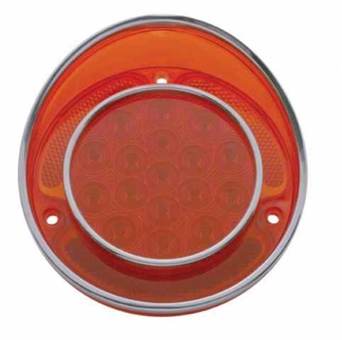 Lens Tail Light Led Red With Stainless Steel Rim Each-68-73