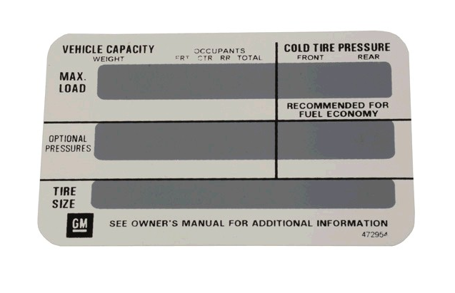 Decal Tire Pressure-78-82