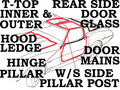 Weatherstrip Kit Coupe Body And T Top-1 St Design Usa-11 Pieces-69