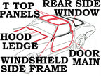 Weatherstrip Kit Coupe Body And T Top Usa-9 Piece-77L