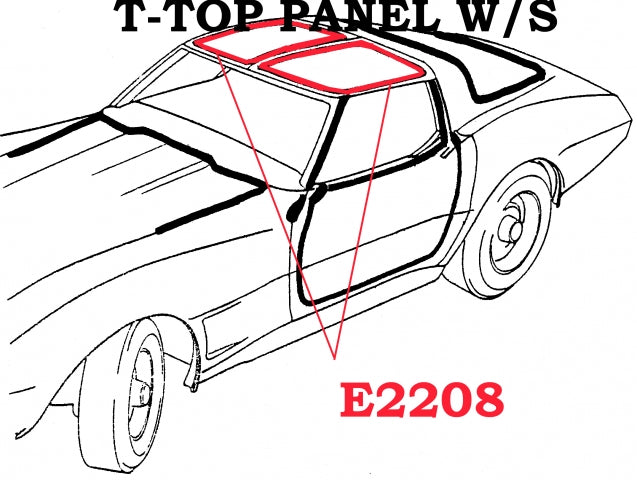 Weatherstrip T Top Panel With Fasteners Usa Pair-77L-82