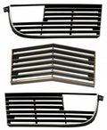 Grille Set Black With Chrome Edge Left Right Center-73 & 74 Update