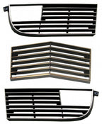 Grille Set Black With Chrome Edge Left Right Center-73 & 74 Update