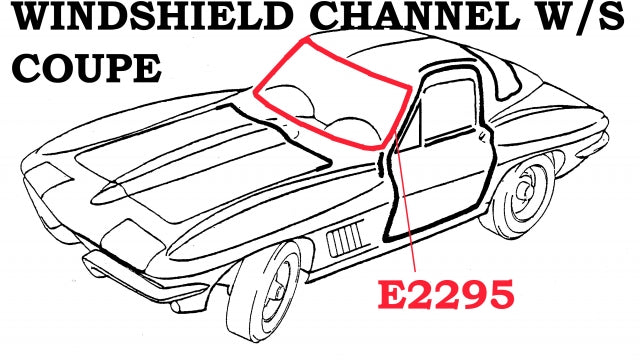 Weatherstrip Windshield Channel Coupe Usa-63-67