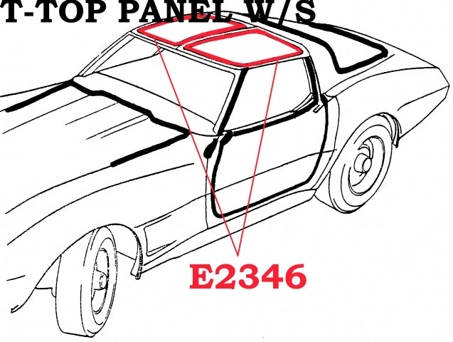 Weatherstrip T Top Panel With Fasteners Usa Pair-70-E77