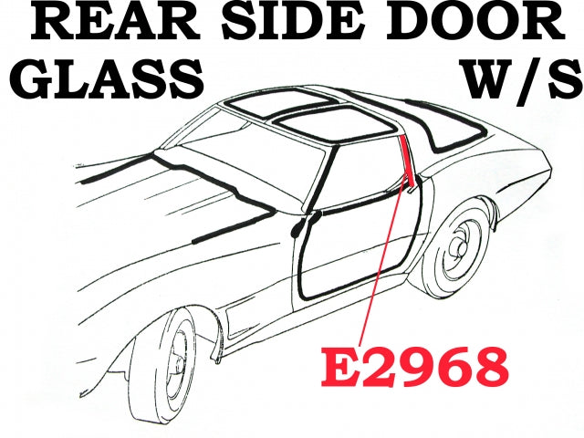 Weatherstrip Rear Side Door Glass-1St Design Usa Pair-68-69E