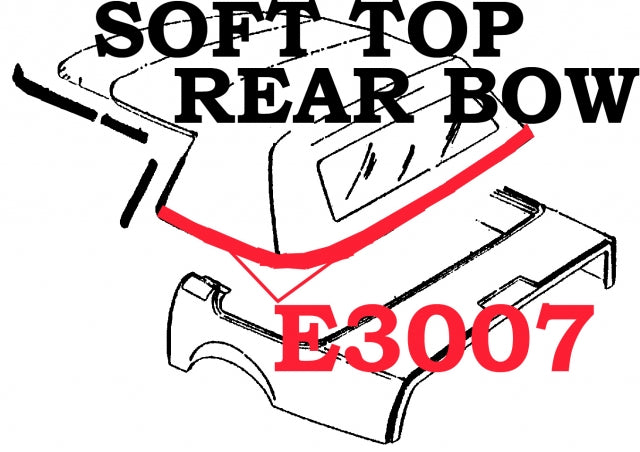 Weatherstrip Soft Top Convertible Rear Bow Usa-86-96