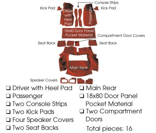 Carpet Set Complete Cut Pile With Pad-80