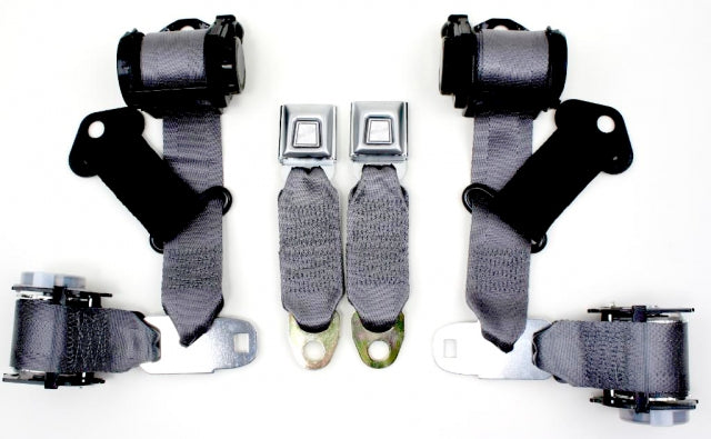 Seat Belt Assembly Economy Direct Fit Dual Retractor Starburst Buckle Colors Pr-74-77