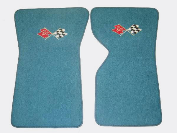 Mat Set Floor-80-20 Loop With Embroidered Cross Flags Logo Colors Pair-70-72